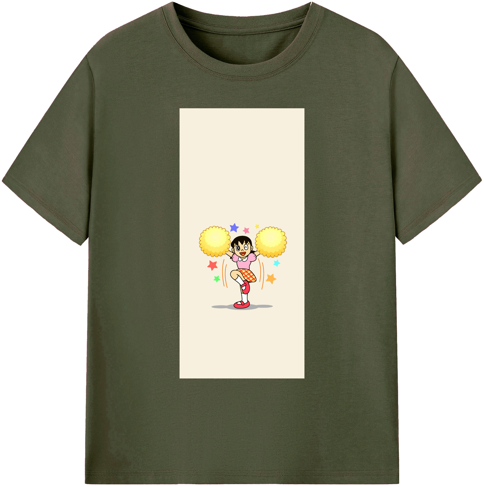 （画像用） ドラえもん みなもと しずか Doraemon Shizuka Minamoto 綿100％ メンズ半袖Tシャツ｜肌触りやわらか＆通気性